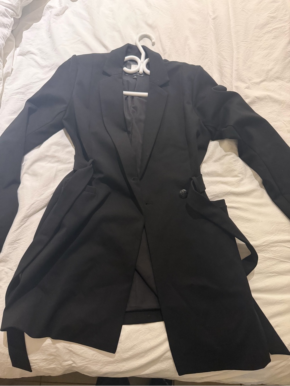Women's Black Longline Blazer Coat